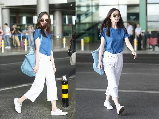 倪妮的机场街拍风格,就俩字舒服!