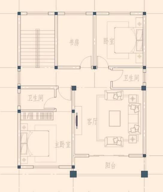 求农村三层自建房设计图,开间9米,进深13米,一楼一间老人房,一间车库