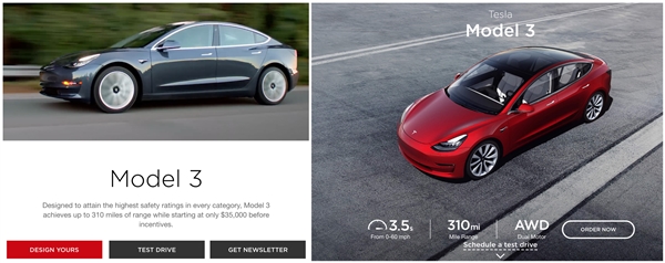 特斯拉开放Model 3预售后：3.5万美元的入门版不见踪影