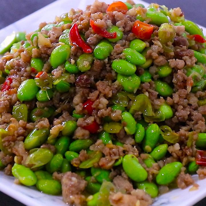 夏天最开胃的下饭菜,毛豆炒肉末,零失败,一看就学会