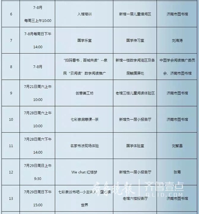 18项主题活动，济南市图书馆暑期等你来