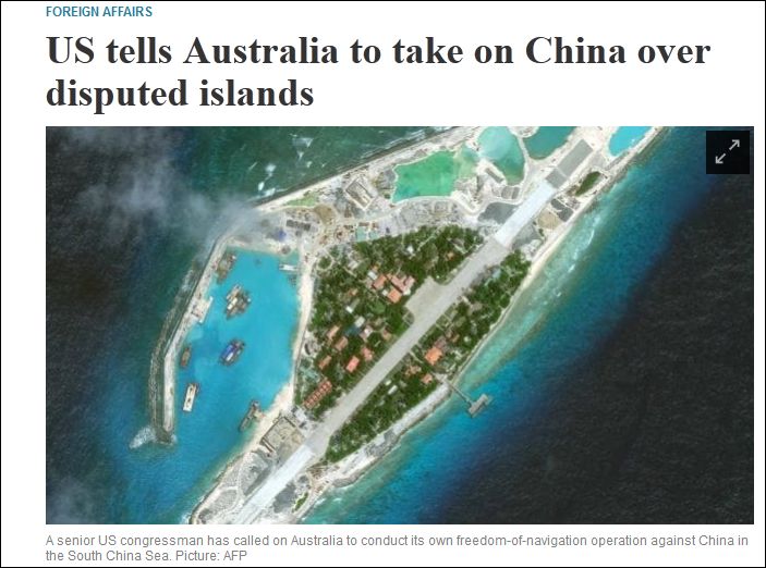 美议员怂恿澳在南海“航行自由“, 澳外长秒拒