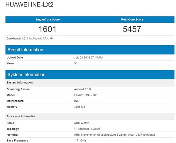 华为麒麟710 芯片跑分首秀!单核提升72%,多核