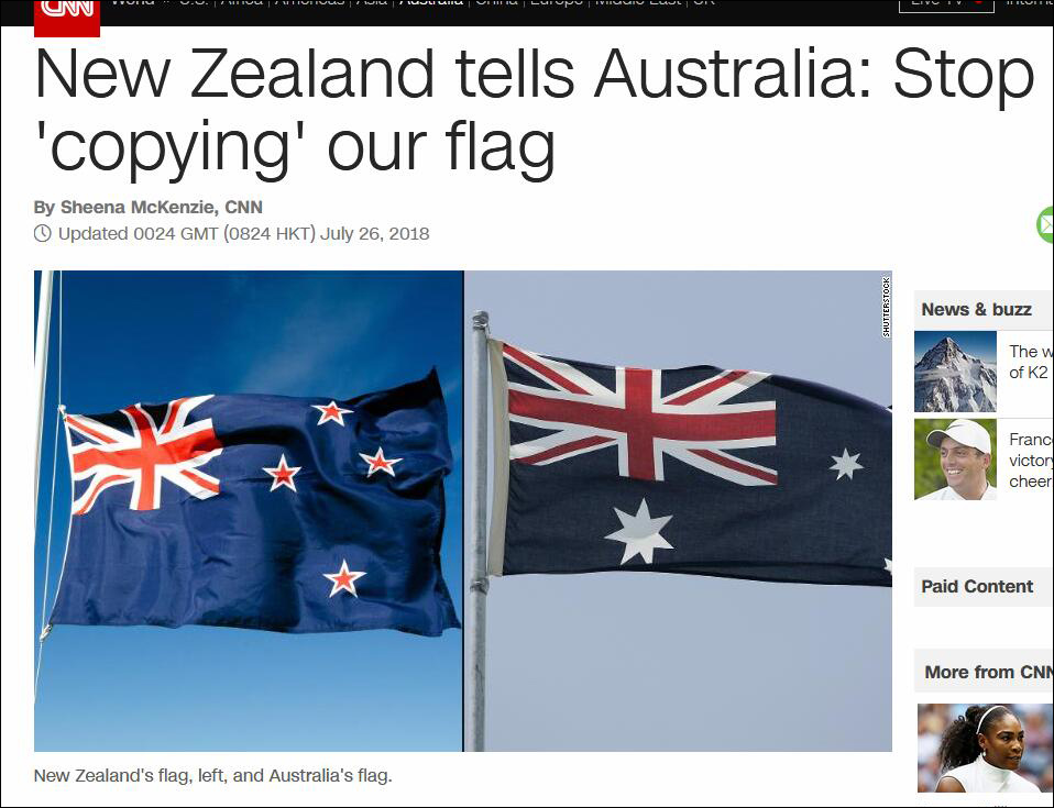 新西兰喊话澳大利亚：抄我们的国旗，赶紧换