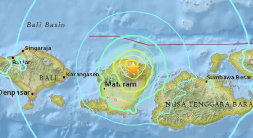 印尼龙目岛连发两次5级以上强震 致至少3人死亡