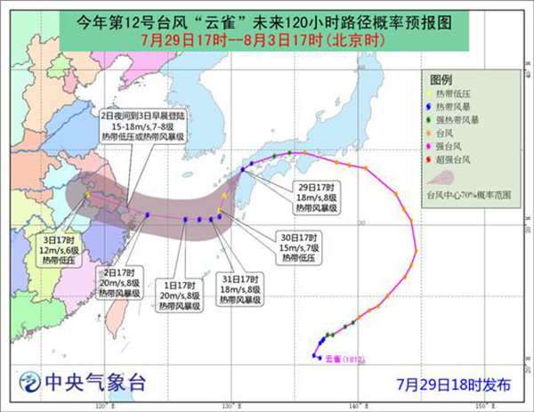 台风“云雀”西飞，上海本周中期高温暂缓