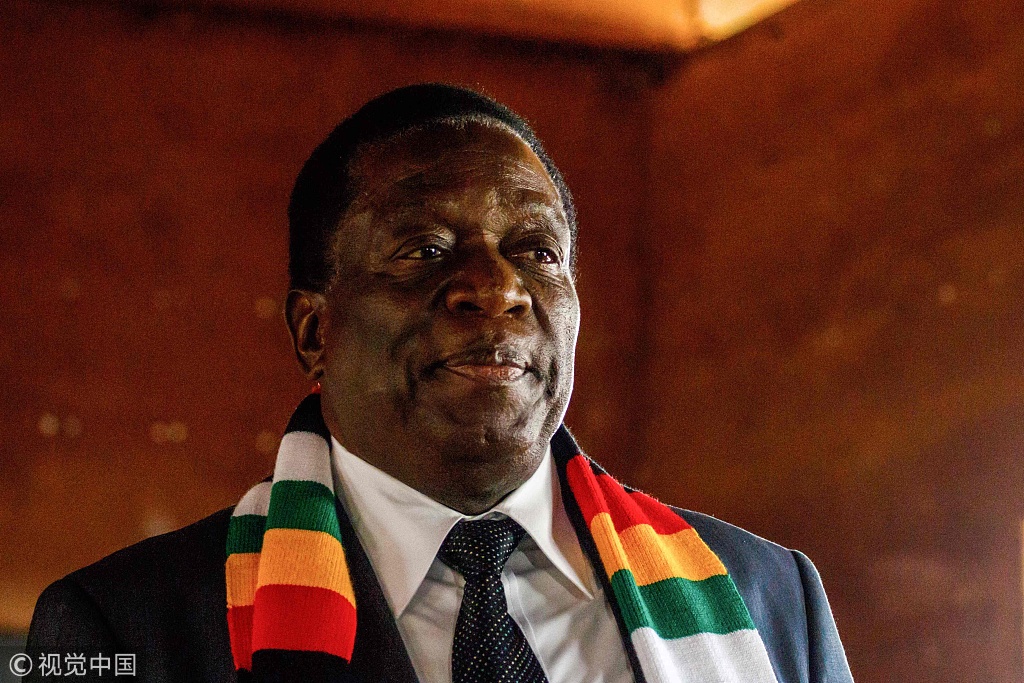 津巴布韦现任总统埃默森·姆南加古瓦在总统选举中获胜
