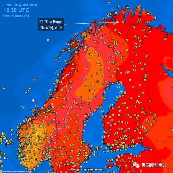 瑞典最高峰热没了!北极圈内都热到32度!欧洲进入烤箱模式!