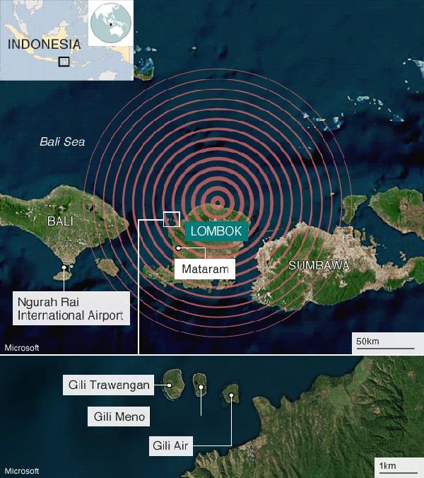 两万人震后大逃亡：中国游客目击印尼龙目岛“地震惊魂”