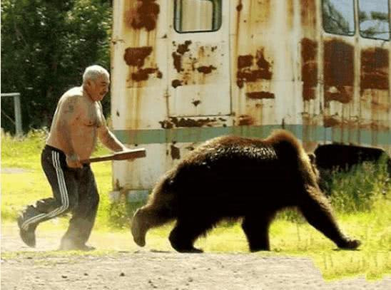两个俄罗斯人打熊图片