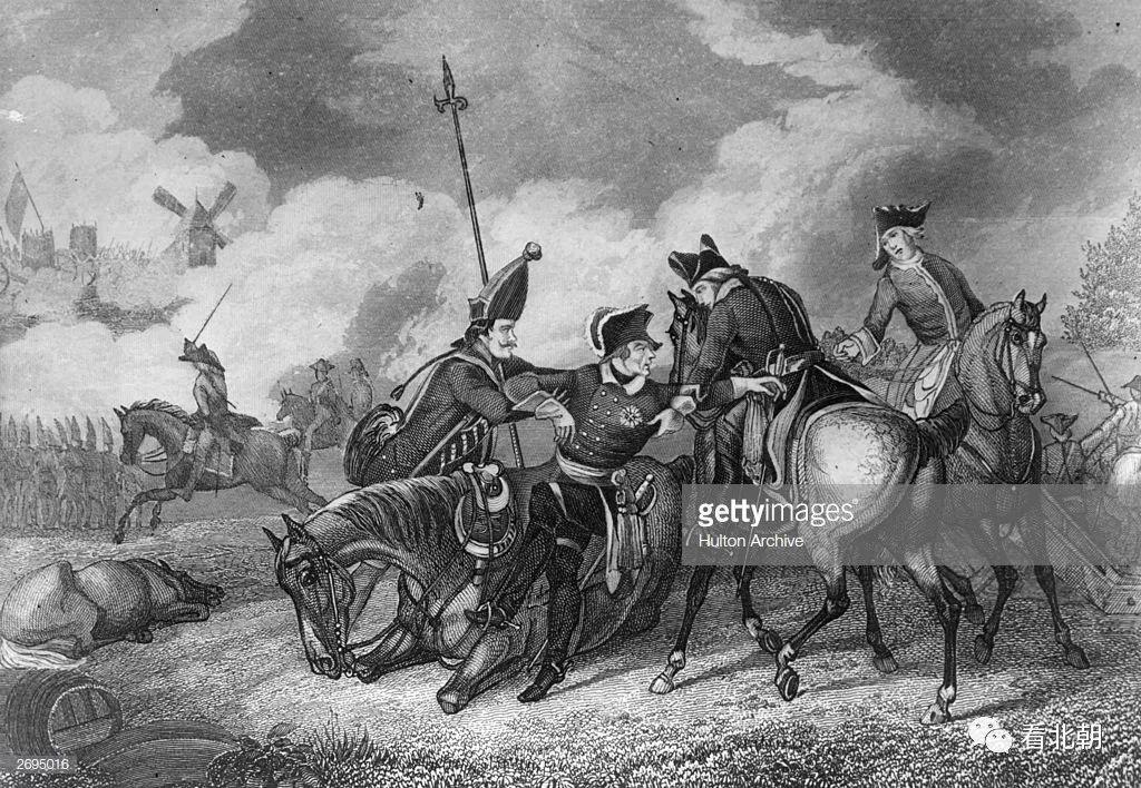 普鲁士国王腓特烈二世在七年战争期间kunersdorf战役中被奥地利人