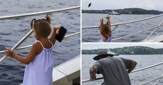 4岁女孩抓起爸爸的手机扔进大海 只因他在手机上花太多时间