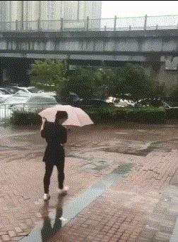 说实话,下雨刮大风,其实打伞完全没有用