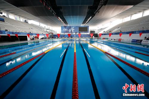 资料图：雅加达亚运会游泳比赛场馆。 中新社记者 杜洋 摄。
