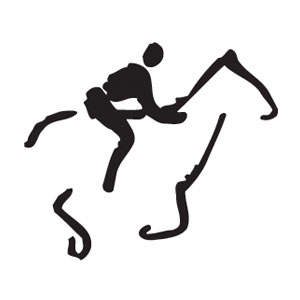 资料图：多哈亚运会耐力赛马项目标志。图片来源：亚奥理事会官网。