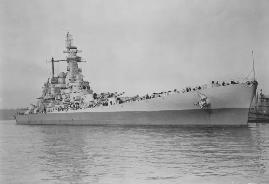 二战唯一炮战击沉敌方战列舰：美国华盛顿号战列舰传奇