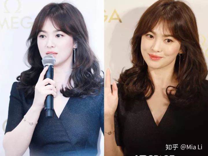 五官方面 刘海很突出眼睛,Mia非常建议眼睛漂亮的女生留空气刘海,可一双有灵气的眼睛是是什么样很难定论,个人认为什么样的眼窝配什么样的眼皮,只要合适就是好看的。 比如李小璐的低眉骨配欧式双眼皮,妆容不浓时会很无神,这种情况就别强调了吧。