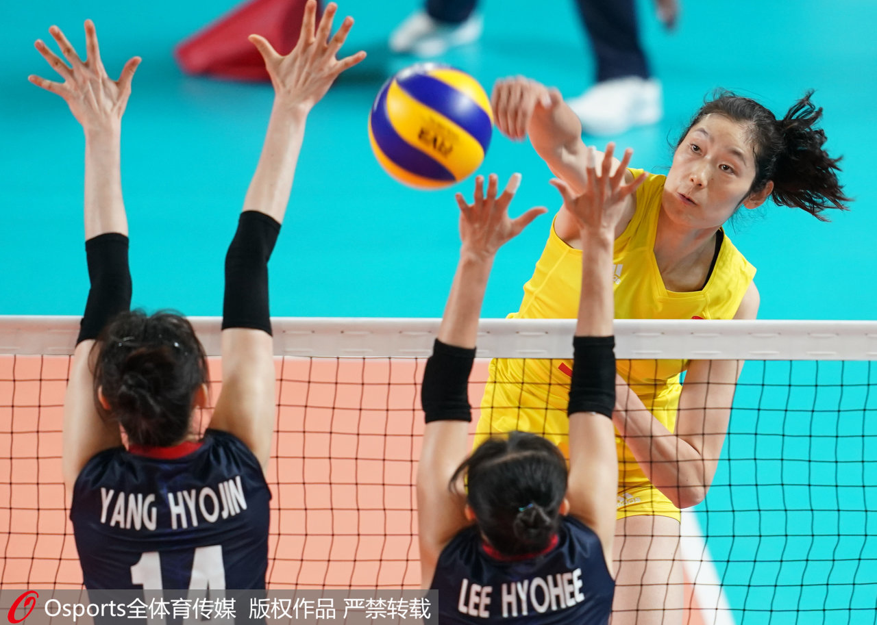 中国女排3比0“复仇”韩国，朱婷独得18分又胜金软景