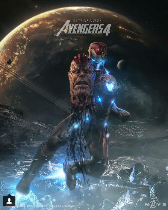 在《复仇者联盟4》中钢铁侠砍下了灭霸的头!