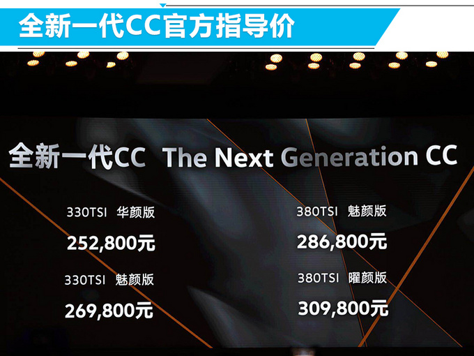 大众全新一代CC正式开卖 售价25.28万-30.98万-图1