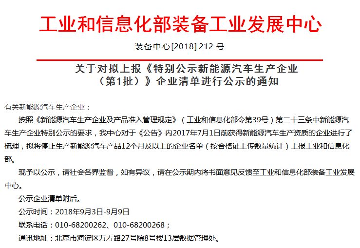 面对国内新能源汽车产业散乱的问题,工信部开始清理企业的生产资质。 现在政策对燃油车造车资质严格限制,新增新能源造车资质也停止审批,新能源造车资质成了稀缺物品,很多新势力造车企业因拿不到电动车准生证儿不得不寻求代工,比如蔚来、威马和小鹏等。 然而受电动车造车资质困扰的,主要是造车新势力,那些传统车企可没有这个担忧。近日工信部就发布了《特别公示新能源汽车生产企业 (第1批)》企业清单, 30家车企因超一年未生产新能源产品被点名,工信部表示相关企业应在9月9日公示期结束前及时补充数据,如果未能通过工信部的核查