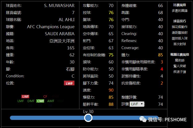 【预览】实况足球手游版新赛季铜球妖人名单!