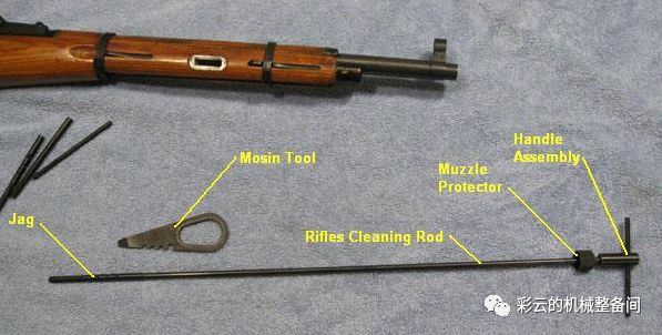 后必须加上那个muzzle protector也就是枪口保护帽才能伸进枪口擦拭