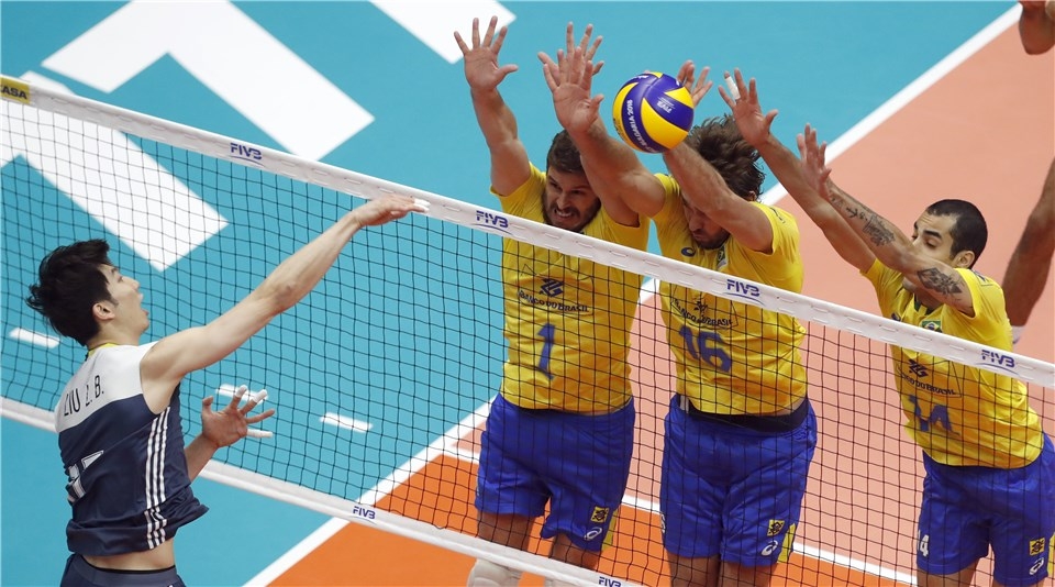 中国男排0-3巴西惨遭五连败 世锦赛小组垫底出