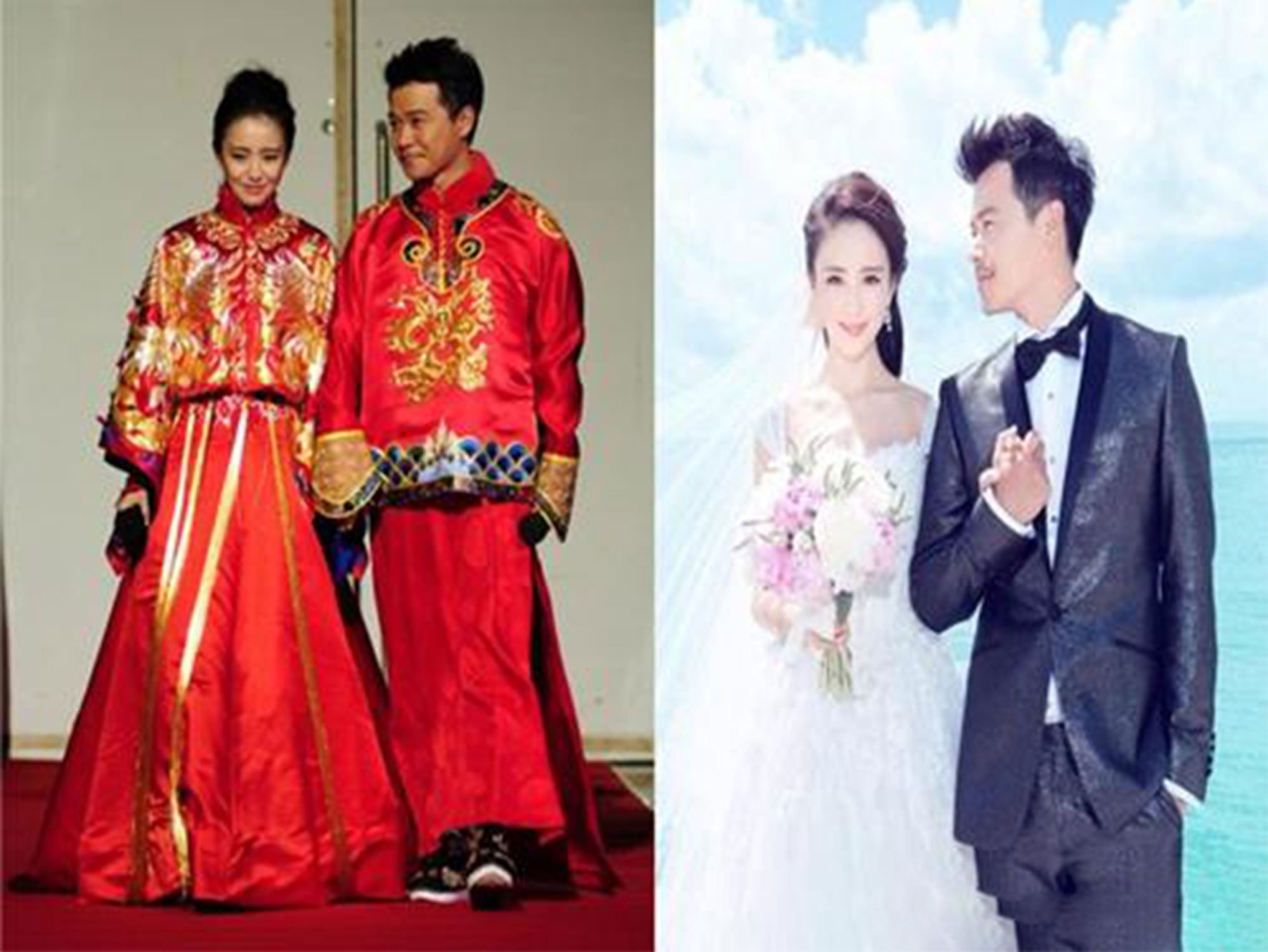 朱孝天中式婚纱照 明星中式婚纱照哪家最美?