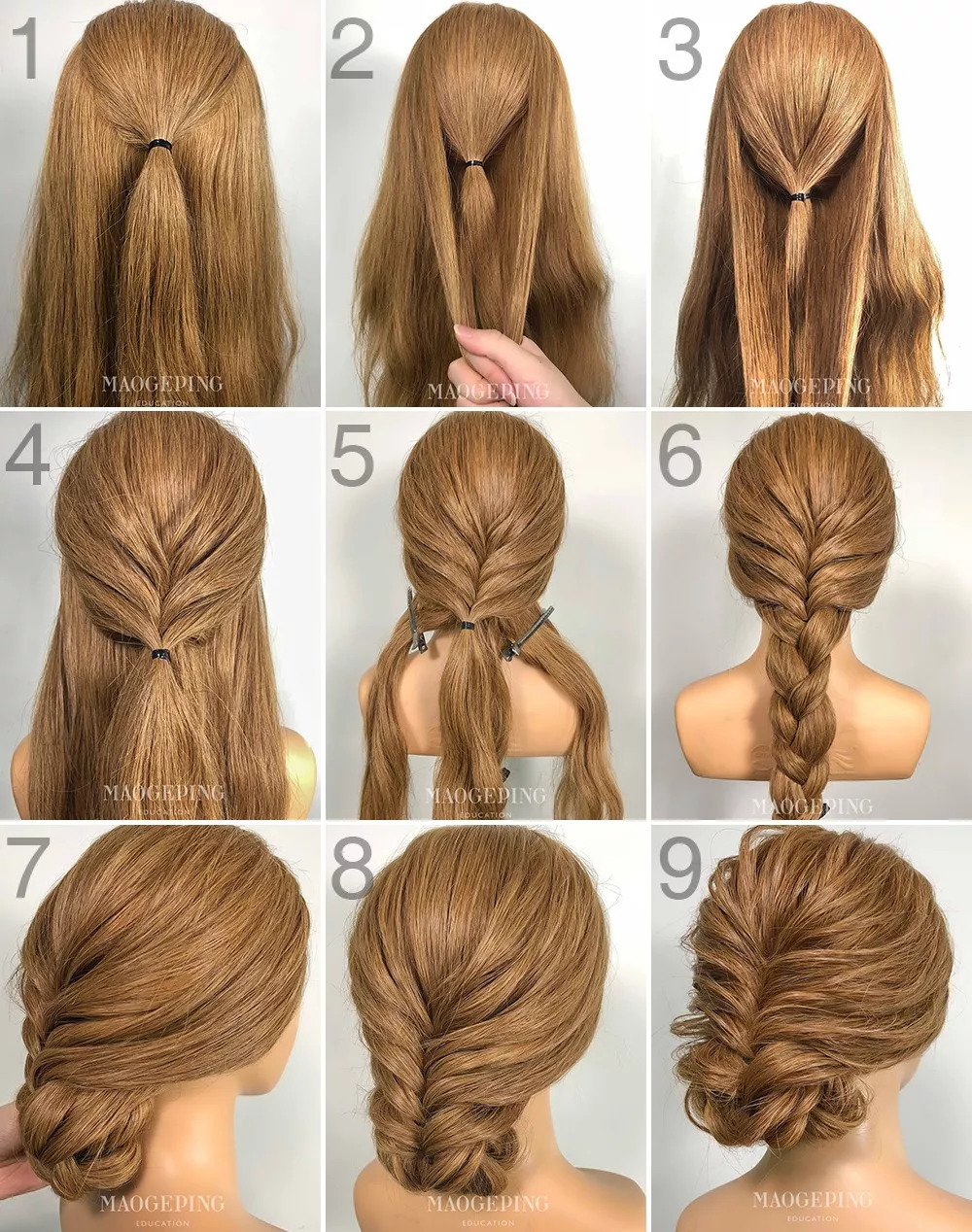 十六款新娘盘发图解教程，超美超撩人!