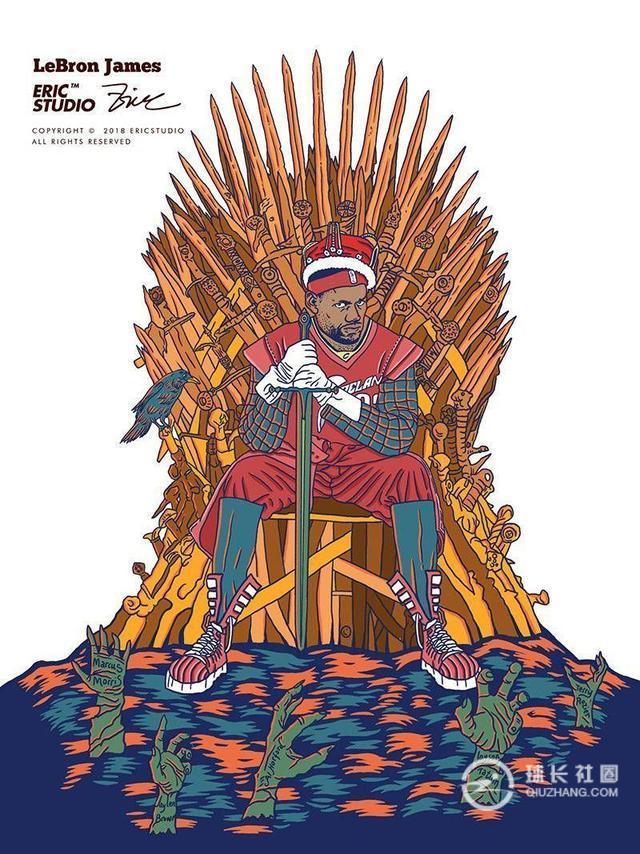 NBA王冠漫画集锦:詹姆斯手握少女,杜兰特罪恶死神漫画球星权杖a王冠图片