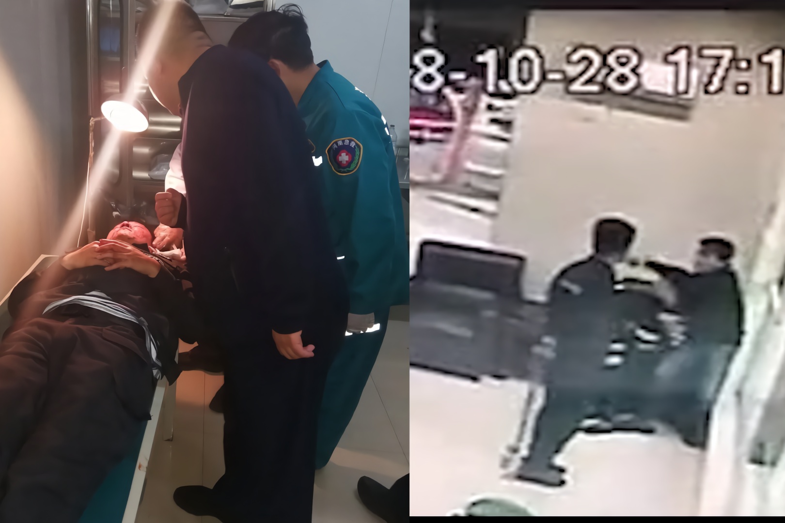 男子持刀劫持女保安 民警自捆手脚换人质