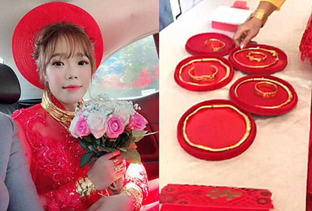 越南新娘结婚收到30样黄金首饰 ,彩礼和嫁妆高