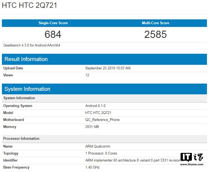 HTC中端新机获认证：搭载骁龙435