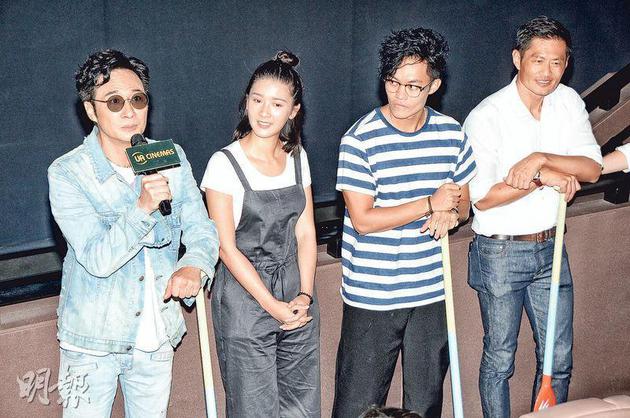 吴镇宇（左起）、余香凝、胡子彤与黄德斌开心参演的电影《逆流大叔》有好口碑。