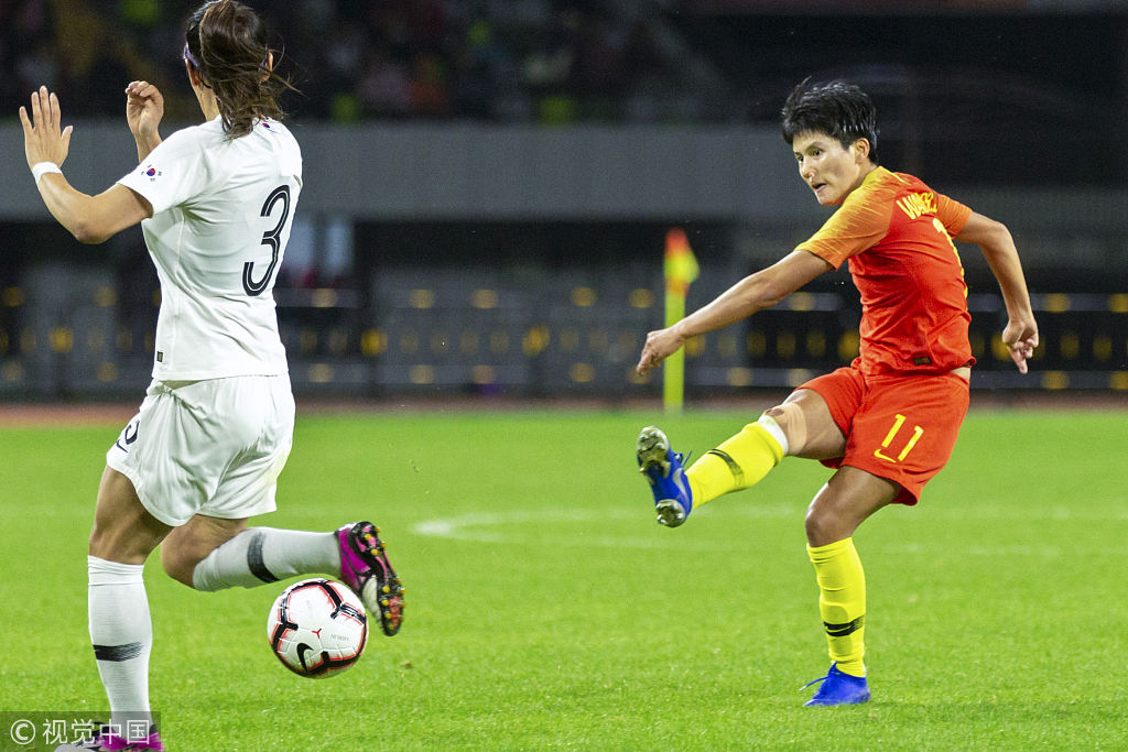 女足1-0击败韩国夺冠!古雅沙打入制胜球