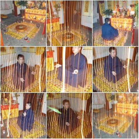 微博上一位叫"紫谦道人"的博主po出自己"开灯咒"出现"灵光"的惊天画面