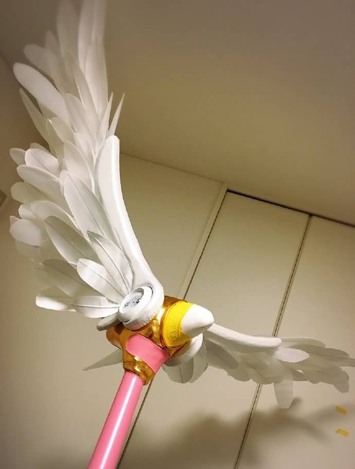 推主unicco亲手做的魔杖,高160cm,横幅150cm,起飞吧我的少女心!