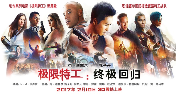 電影《極限特工3:終極迴歸》 市場推薦指數:★★☆ 導演:d·j&