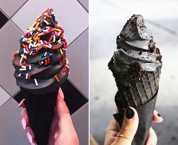 美冰激凌店推出"哥特式"黑色冰激凌受热捧