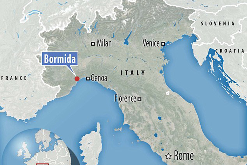 图为意大利小镇博尔米达地理位置