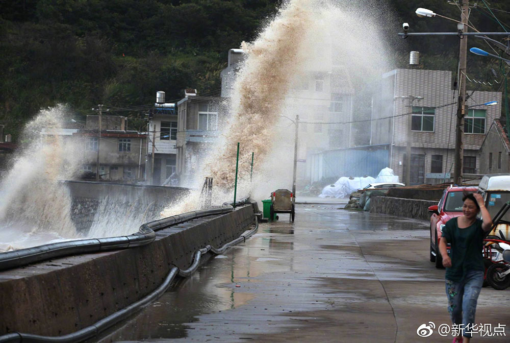 超級颱風登陸浙江畫面