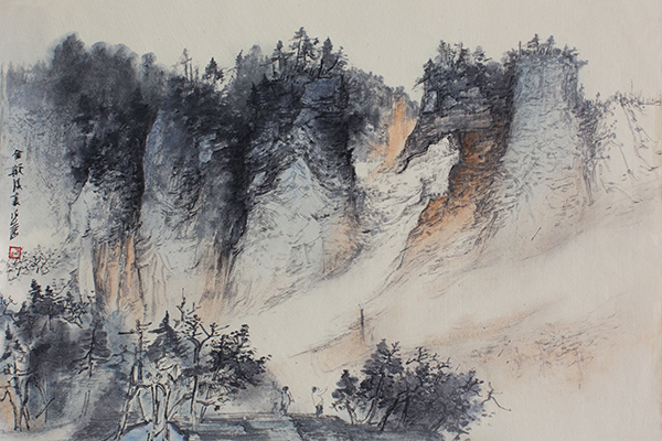 庆祝改革开放40周年——张伯远·张家界山水画作品展暨分享会在湖南省