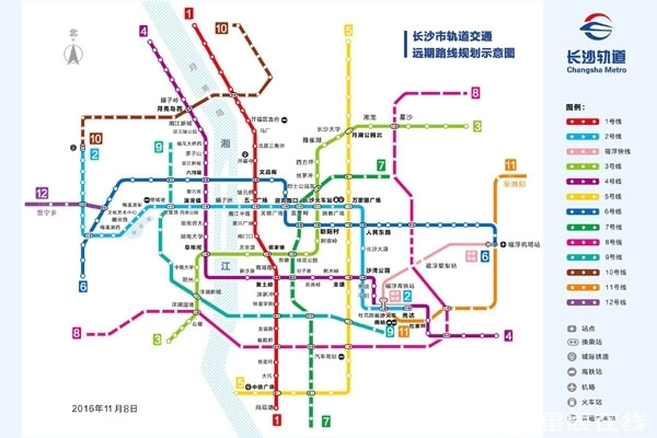 长沙地铁线路图