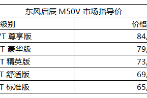 启辰M50V 售6.58万起