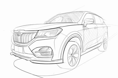 华晨全新SUV手绘图曝