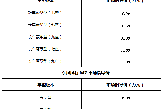 东风风行M6/M7抢先上