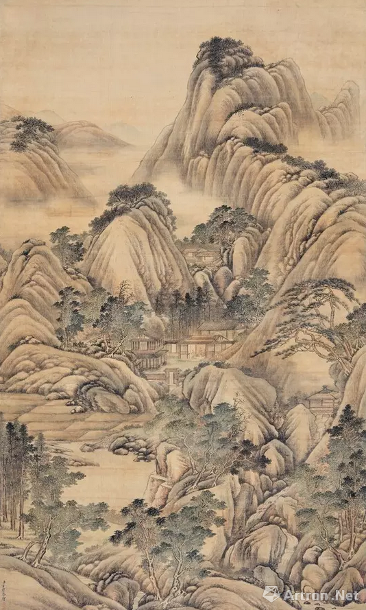 方琮《山水》 设色绢本,158×94cm
