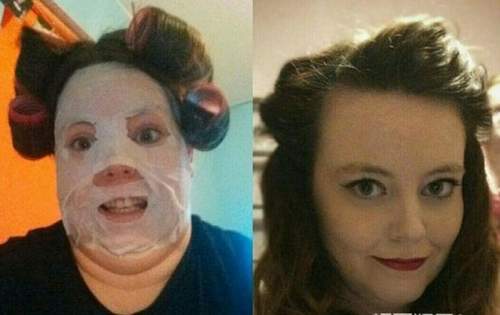 美女vs丑女图片