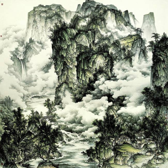 枕山臥雲—北海中國山水畫精品大展(邢臺站)_安徽頻道_鳳凰網